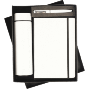 White Elegance 3-in-1 Gift Set – Bottle, Diary & Pen Combo