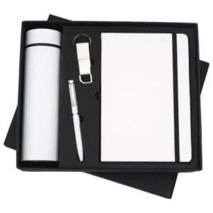 Elegant White Corporate Gift Set – 4-in-1 Executive Combo