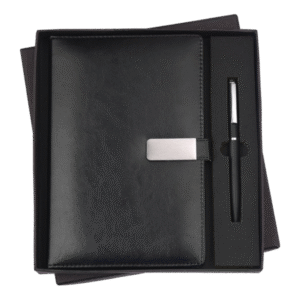 Executive Black Leather Journal & Pen Set