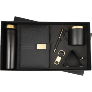 Luxury Black & Gold Corporate Gift Set – 6-in-1 Premium Essentials
