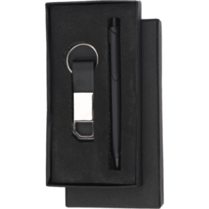 Executive Black Gift Set – Pen & Keychain Combo