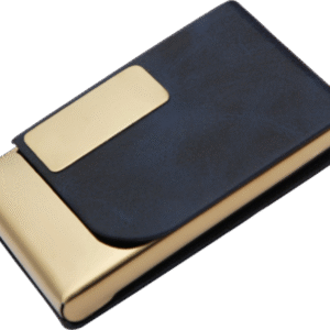Luxury Gold-Accent Leather Card Holder