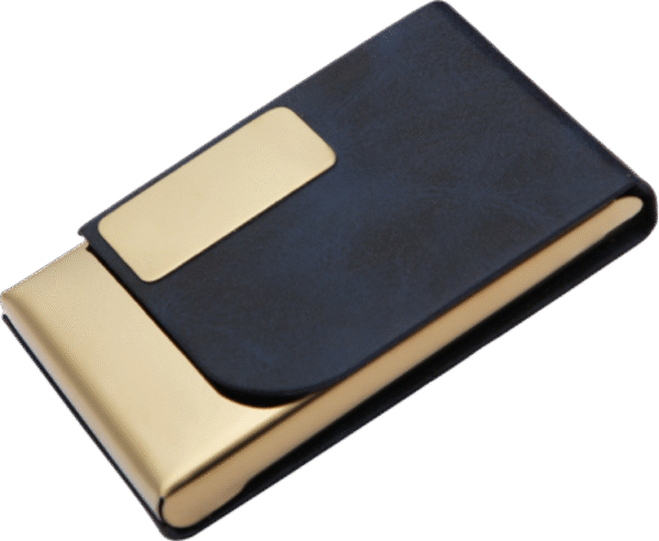 Luxury Gold-Accent Leather Card Holder