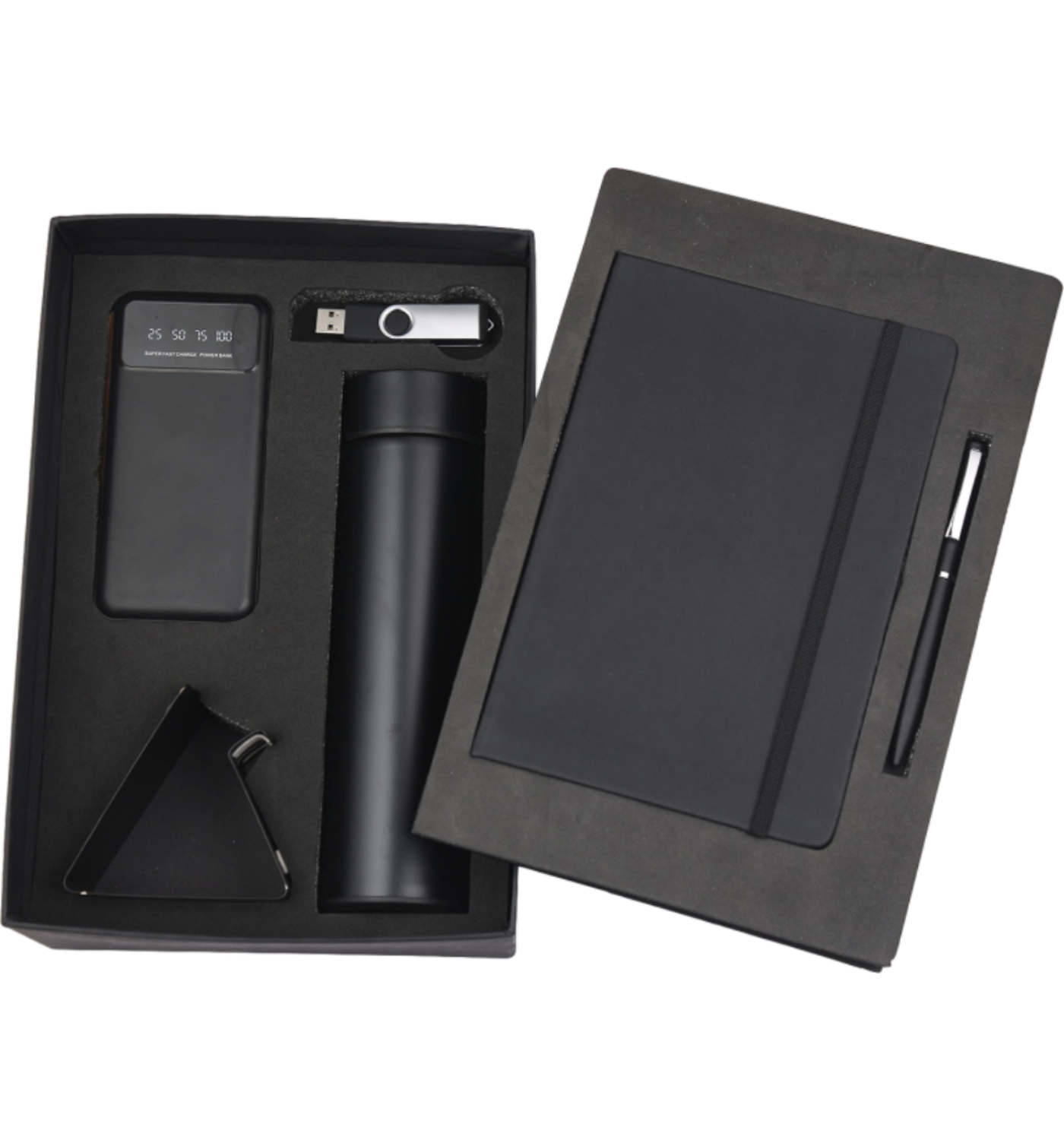 Premium – 6-in-1 Black Corporate Gift Set with Power Bank