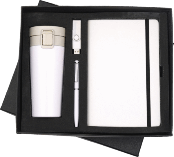 Elegant White Corporate Gift Set – 4-in-1 Premium Essentials - Image 2