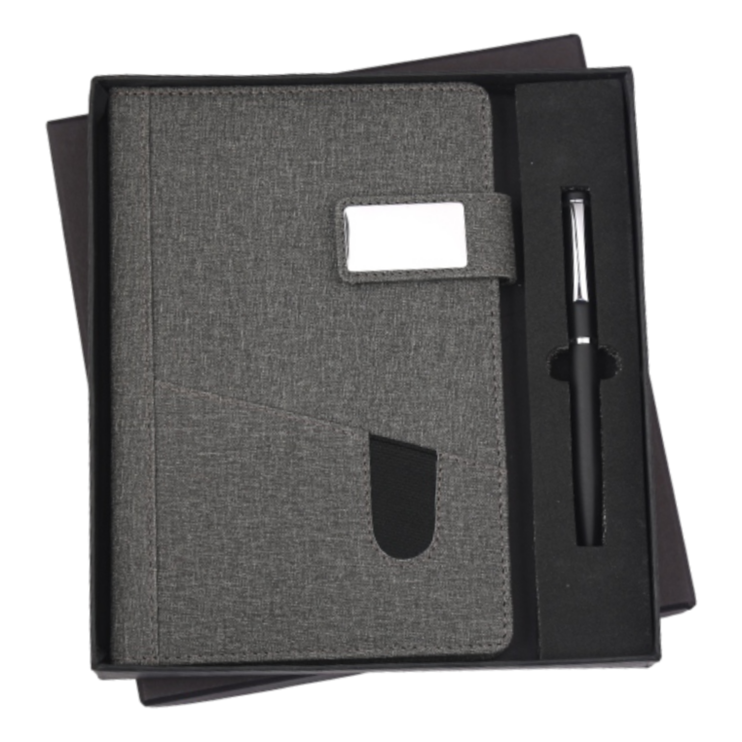 Executive Grey Fabric Notebook & Pen Gift Set