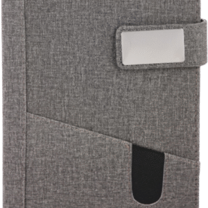 Grey Fabric Textured Diary with Card Pocket & Metal Clasp