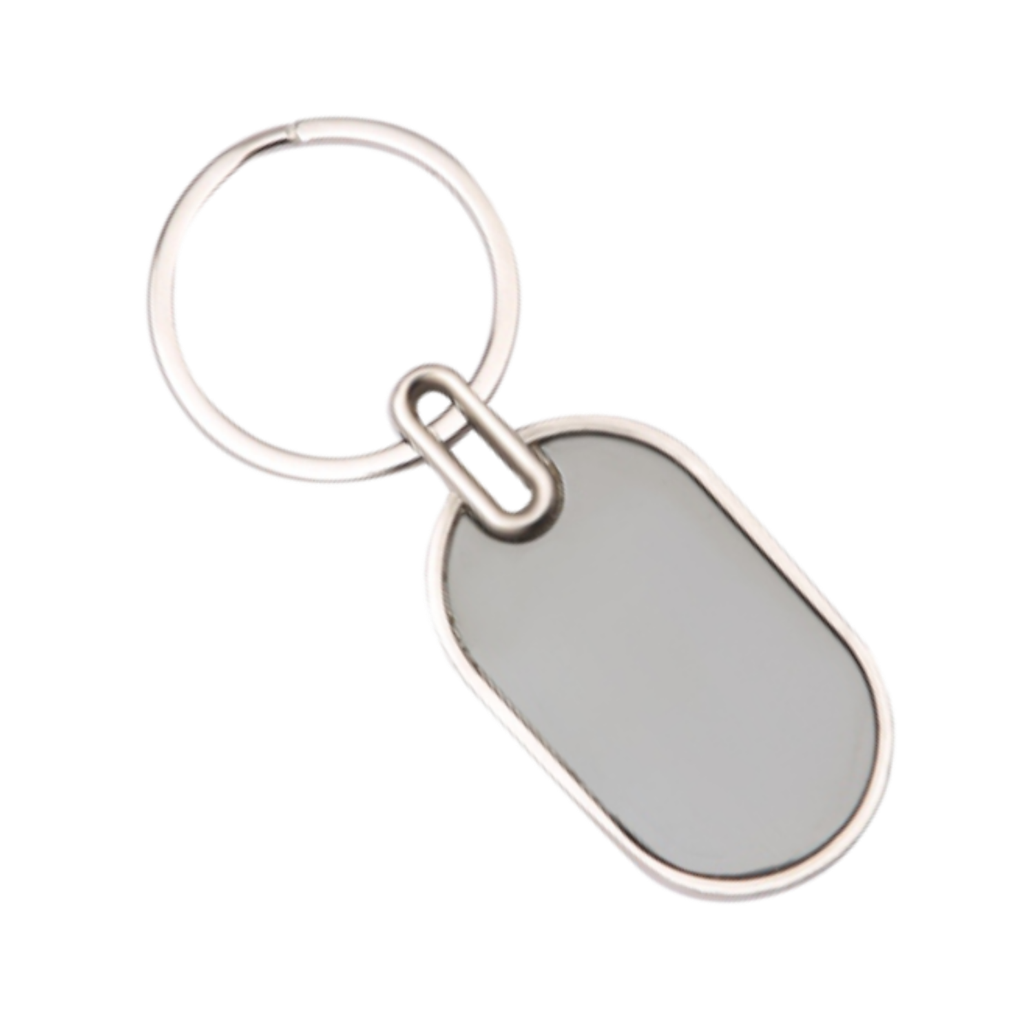 Oval-Edge Metal Keychain – Premium Polished Finish for Custom Engraving