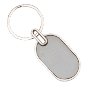 Oval-Edge Metal Keychain – Premium Polished Finish for Custom Engraving