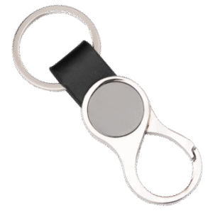 Sleek Leather & Metal Keychain with Carabiner Clip