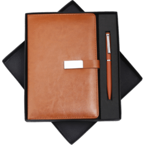 Tan Luxe Leather Journal & Pen Combo