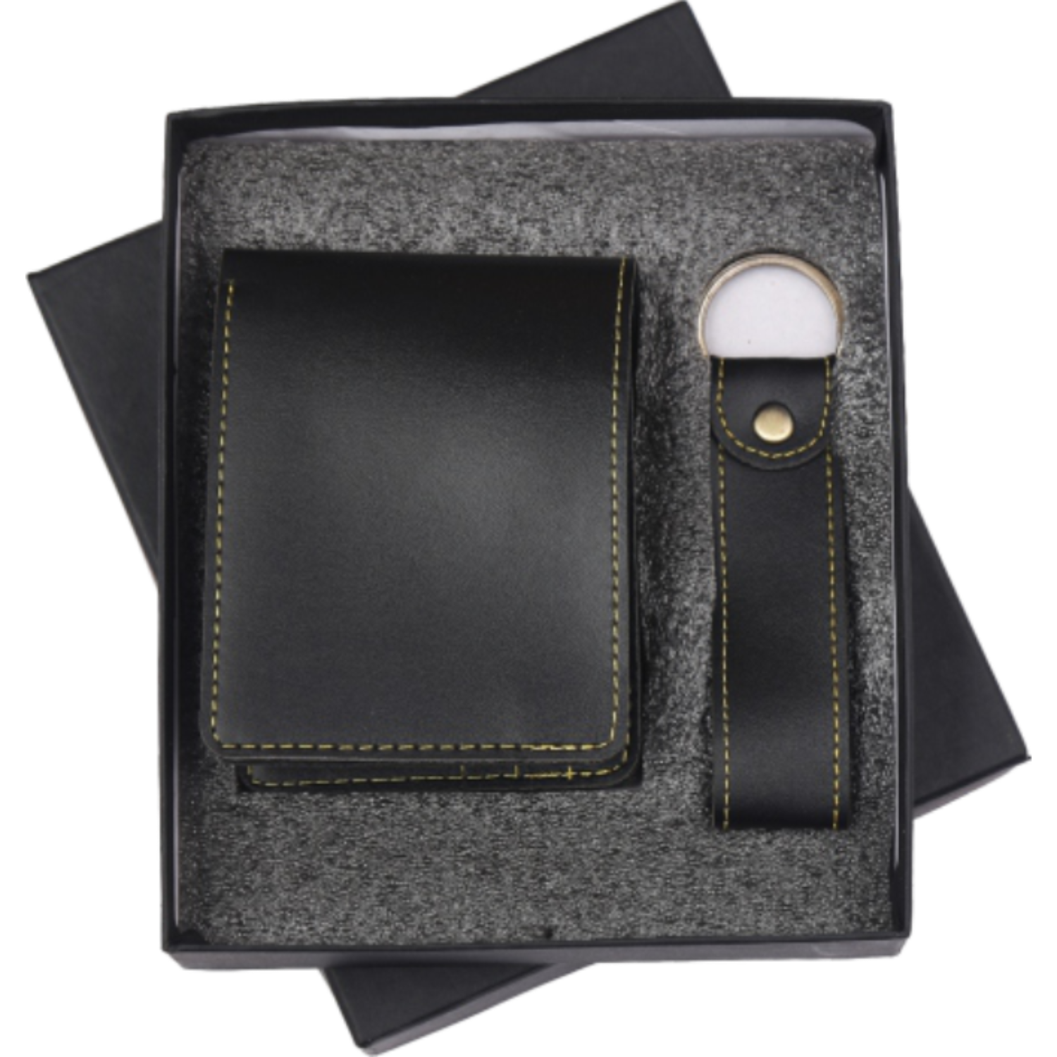 Classic Leather Corporate Gift Set with Wallet & Keychain - Image 3