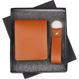 Classic Leather Corporate Gift Set with Wallet & Keychain