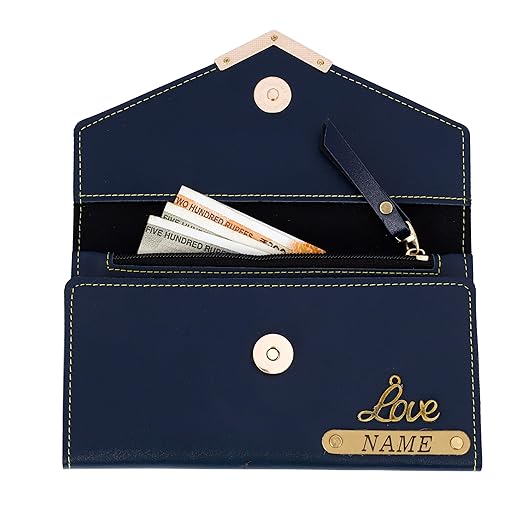 Personalized Leather Wallet for Women with Name Plate - Image 5