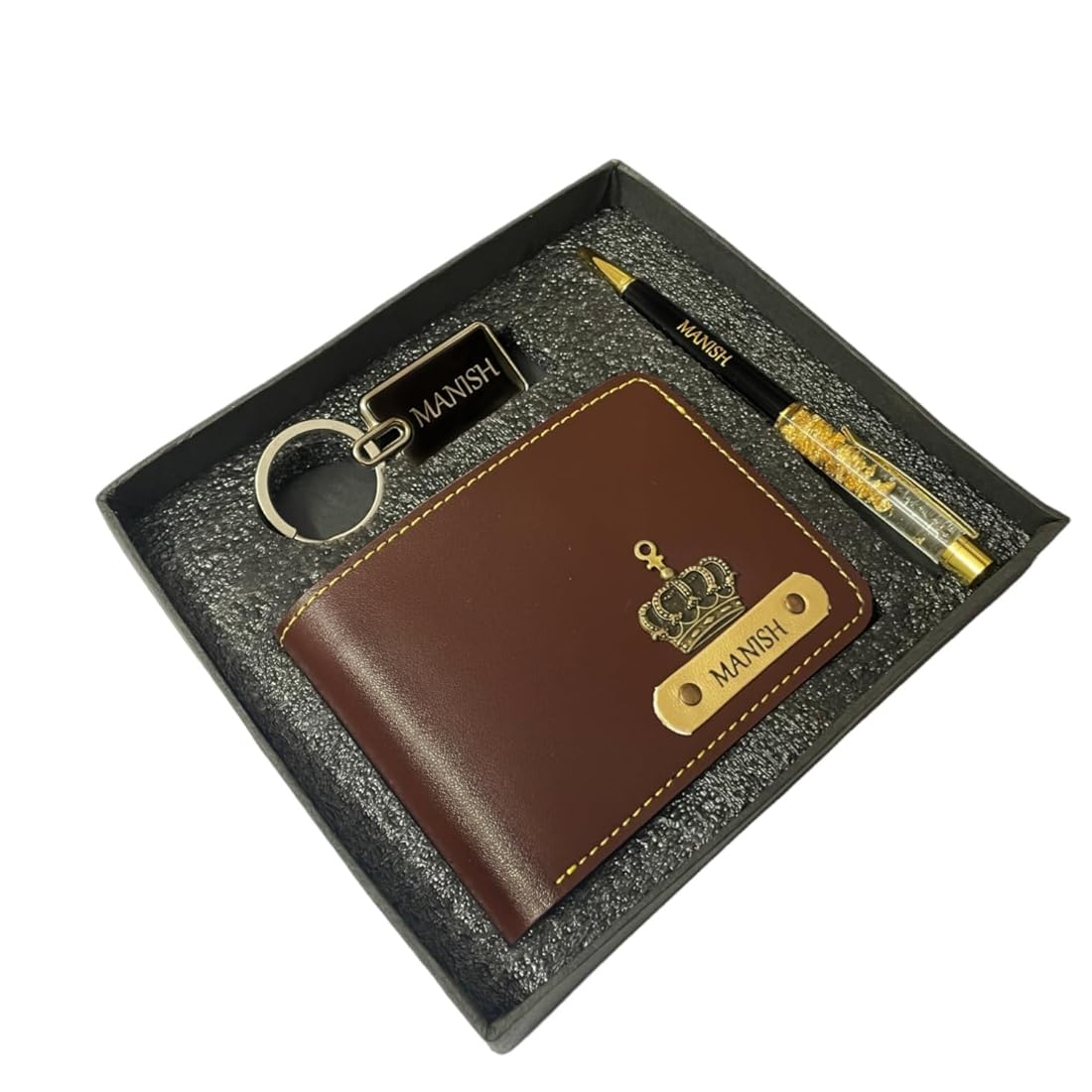 Personalised Men’s Wallet, Pen & Keychain Gift Set - Image 3
