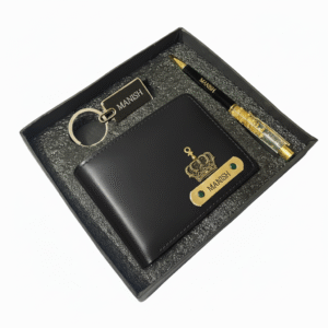 Personalised Men’s Wallet, Pen & Keychain Gift Set